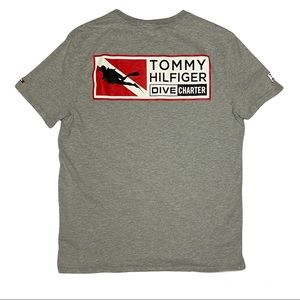 Tommy Hilfiger grey t-shirt dive charter with multiple detailed graphics [SOLD]